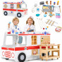 VIGA Large Wooden Ambulance Set Ambulance for Small Rescuers Accessories 25 pcs.
