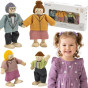 VIGA Set of Wooden Dolls with Cloth Clothes 4 pcs