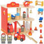 VIGA Wooden Garage Fire Station Set 14 pcs
