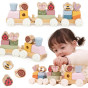VIGA Wooden Spring Educational Train 18 Pieces