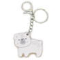 VIGA PolarB Wooden Keychain White Teddy Bear Keyring