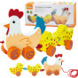 VIGA Pulling Set Hen with Chickens 36 cm