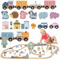 VIGA PolarB Wooden children's train track 90 pieces
