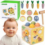 TOOKY TOY Wooden Spring Educational Cube 5-in-1