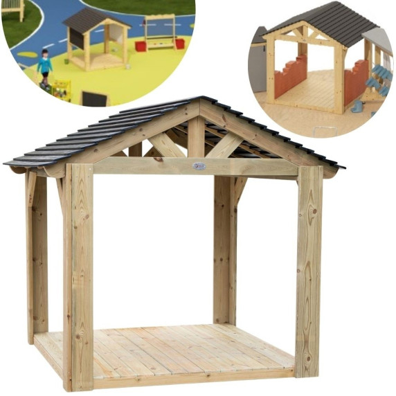 CLASSIC WORLD EDU Large Wooden House Gazebo Playground