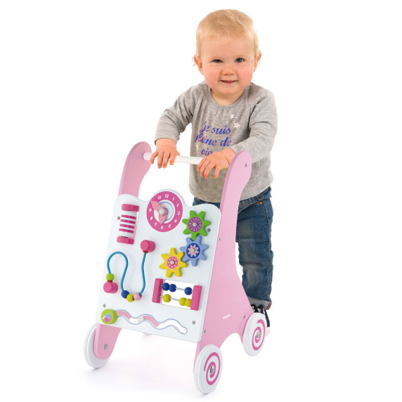 Viga Toys Wooden Pusher Educational Pink Montessori