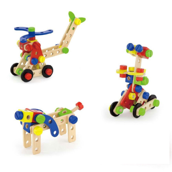 Viga Montessori 68-Piece Building Block Set