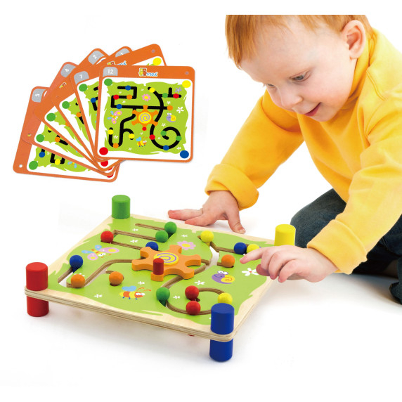 VIGA Wooden Montessori Track and Trace Educational Game