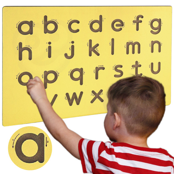 VIGA Wooden Board Template Learning to Write Lowercase Letters FSC Montessori Certificate