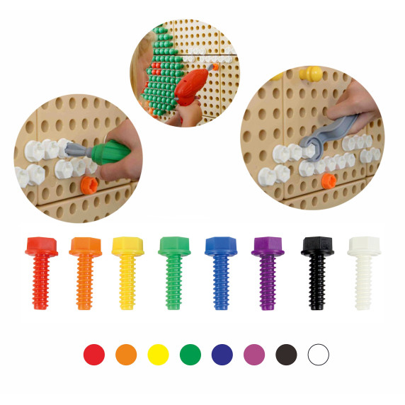 MASTERKIDZ Colorful Screws for Creative Science STEM Board 512 Pieces Mix Colors