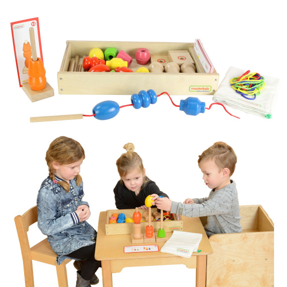 MASTERKIDZ Large Wooden Montessori Lace Threader
