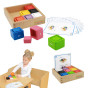 MASTERKIDZ Cups and Square Blocks Wooden Toy Montessori Color Sorter