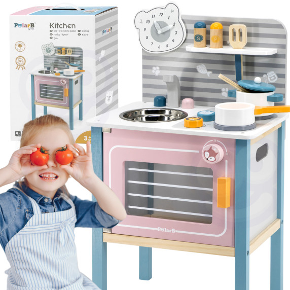 VIGA Wooden kitchen for children with accessories