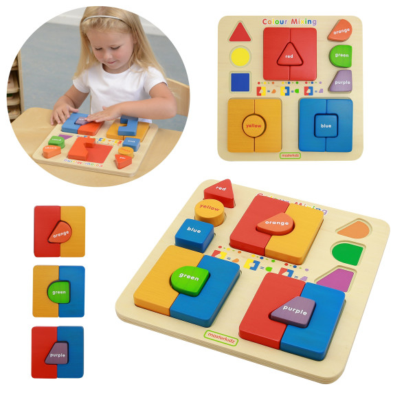 MASTERKIDZ Educational Board Puzzle Connecting Mixing Colors Montessori