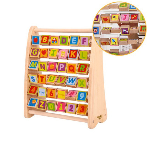 TOOKY TOY Alphabet Learning Letters Numbers Words ABACUS