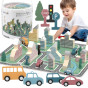 VIGA PolarB Wooden Model with City Blocks 56 pcs.
