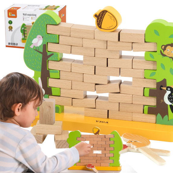 VIGA Wooden Arcade Game Falling Acorn Puzzle