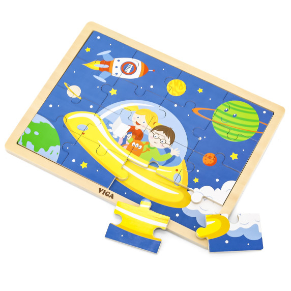 VIGA Wooden Puzzle Journey into Space 16 pieces