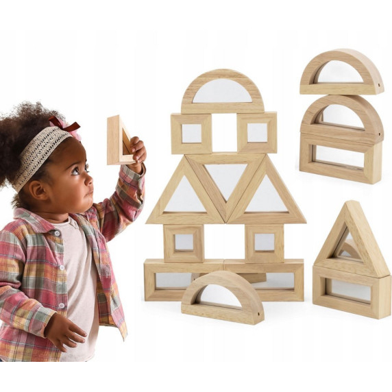 VIGA Wooden Mirror Blocks puzzle 24 pieces