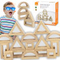 VIGA Wooden Mirror Blocks 16-piece puzzle