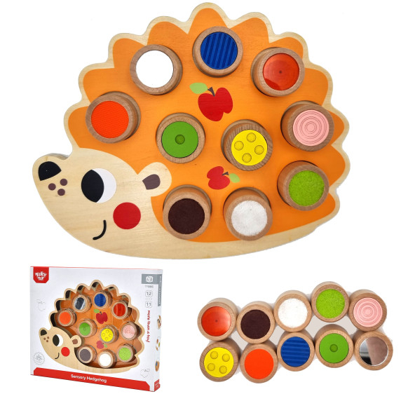 TOOKY TOY Wooden Hedgehog Puzzle Learning Shapes Colors Numbers