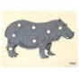 VIGA Wooden Montessori Puzzle Hippopotamus with Pins