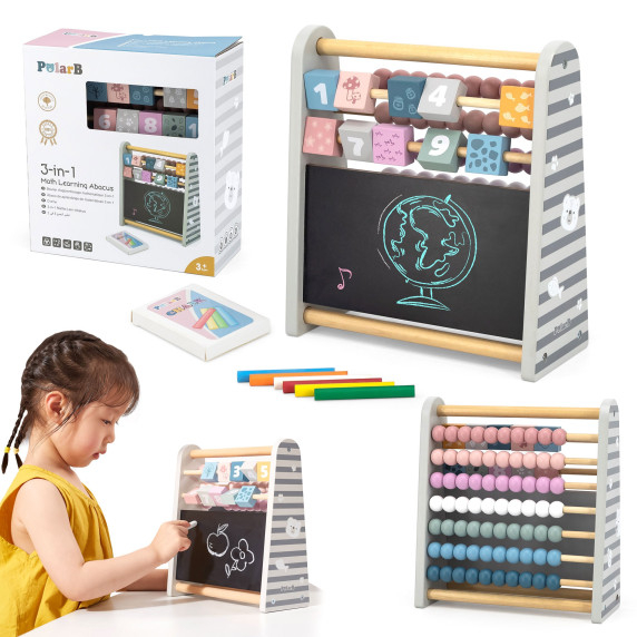 VIGA PolarB Double-Sided Chalkboard with Abacus 3-in-1