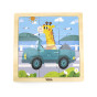 VIGA Handy Wooden Puzzle Giraffe in a Car 9 Pieces