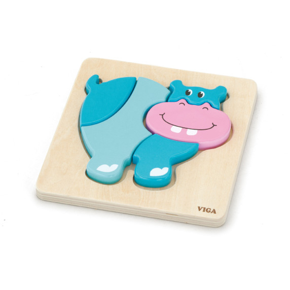 VIGA Baby's First Wooden Puzzle Hippopotamus