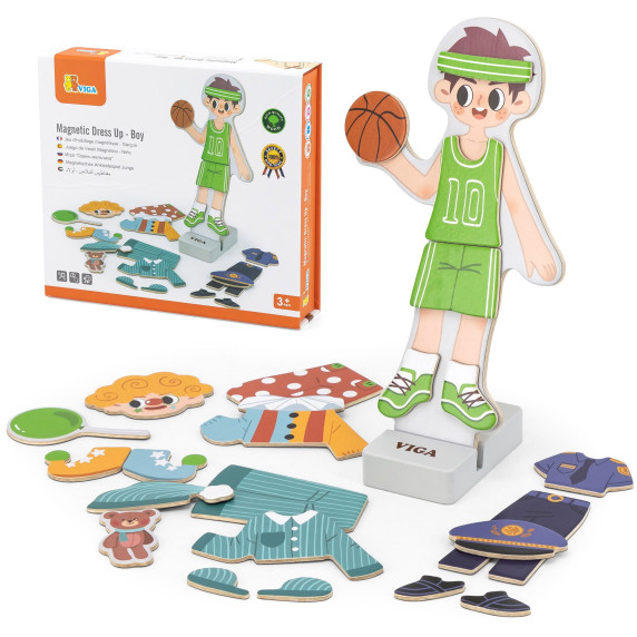 VIGA Wooden Magnetic Educational Dress Up Puzzle