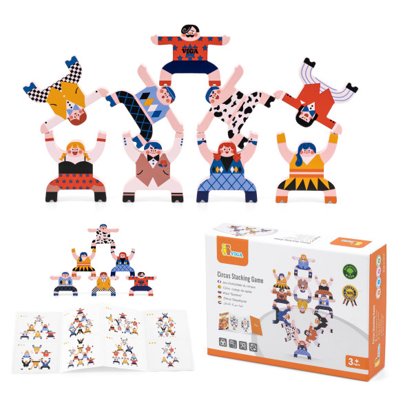 VIGA Arcade Game Balancing Circus Figures Puzzle 12 pieces