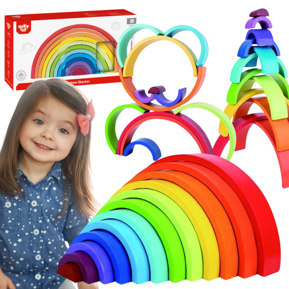 TOOKY TOY Wooden Puzzle Montessori Rainbow