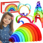 TOOKY TOY Wooden Puzzle Montessori Rainbow
