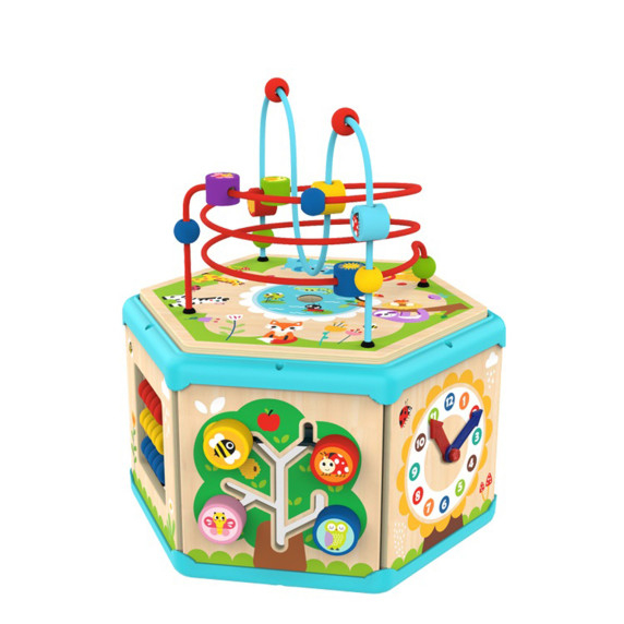 TOOKY TOY Interactive Wooden Montessori Hexagon Opening Box