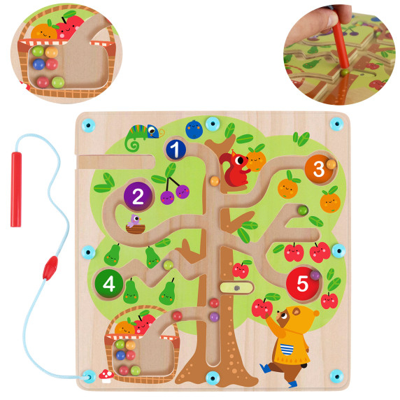 TOOKY TOY Fruit Tree Magnetic Maze Learning Counting