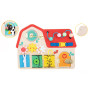 TOOKY TOY Wooden Montessori Manipulative Board with Locks, Gears and Loops