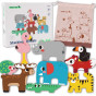 TOOKY TOY Wooden Blocks Puzzle Animals Montessori 9 pcs.