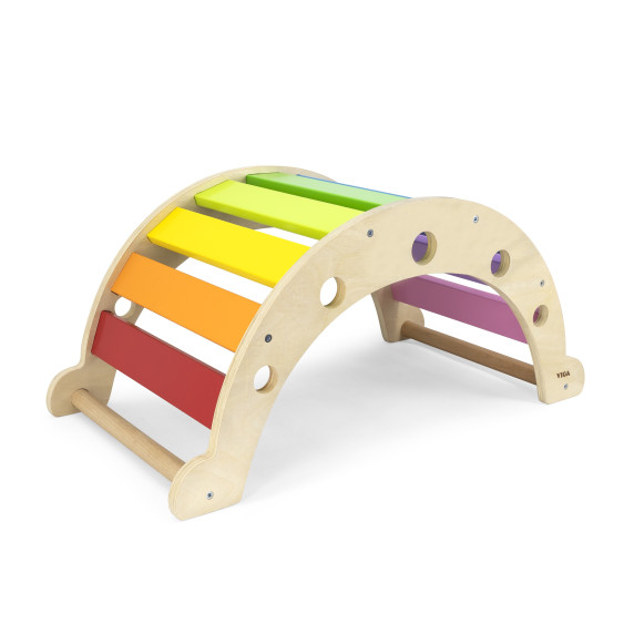 VIGA Wooden Rocker Bridge 2 in 1 Montessori Rainbow Swing