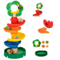 Tooky Toy Wooden Ball Track with Animals Spiral Ball Track + 4 Balls