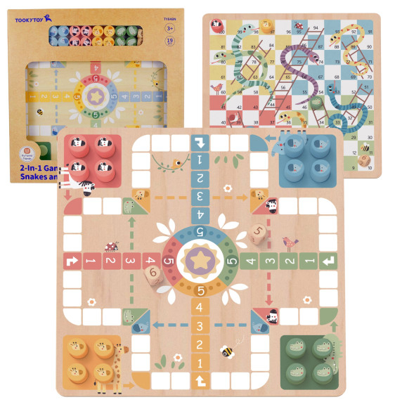 TOOKY TOY Logic Board Games 2 in 1 Ludo Ludo + Free the Animals
