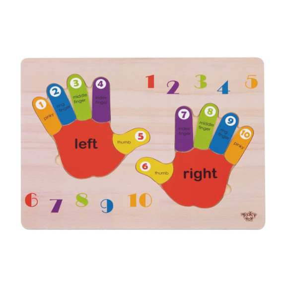 TOOKY TOY Educational Wooden Puzzle Hand Learning Counting and Colors