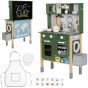 TOOKY TOY Wooden Kitchen 9 in 1 Household Appliances Accessories Map Green