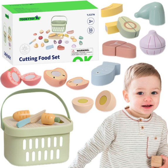 TOOKY TOY Wooden Food Vegetables Fruit Set