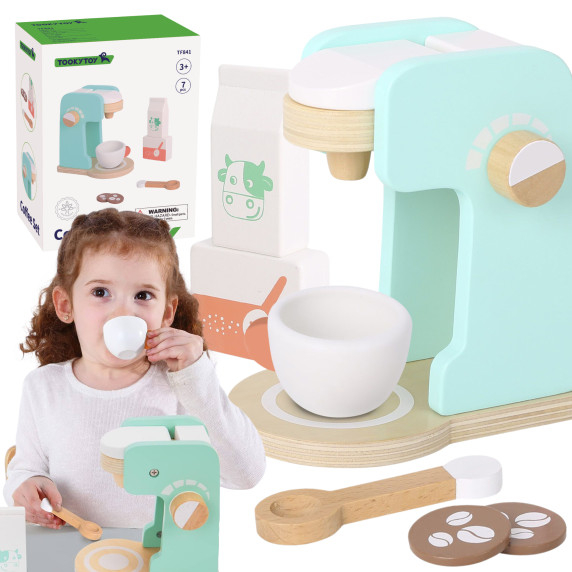 TOOKY TOY Wooden Coffee Maker Set for Children 7 pcs.