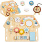 TOOKY TOY Large Wooden Manipulative Board House - Activity Center