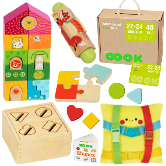 TOOKY TOY Box XXL Montessori Educational 7in1 Sensory Box 22-24 Months