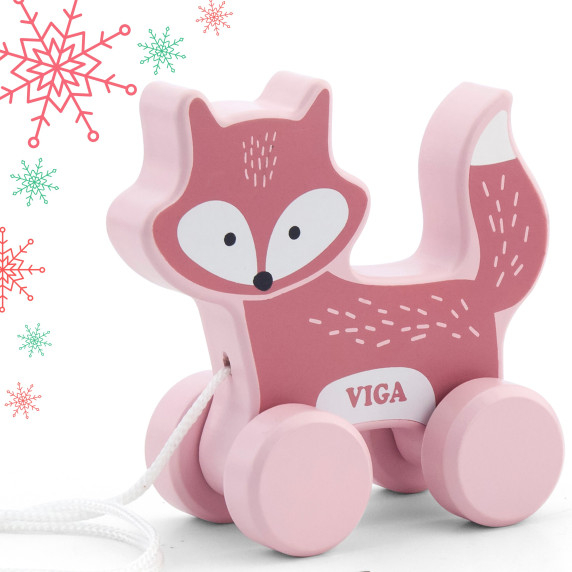 Viga Wooden Fox for Pulling - PolarB