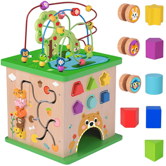 TOOKY TOY Educational Cube Sorter Maze Intertwining Animals