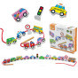 Viga Wooden Intertwining Threading Lace-Up Montessori Cars