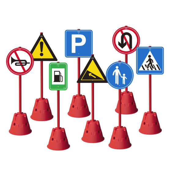 CLASSIC WORLD EDU Set of Large Road Signs 90cm - 8pcs